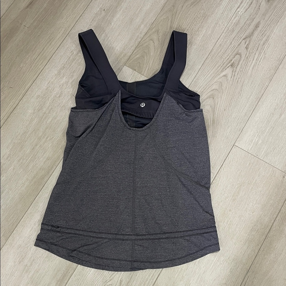 lululemon athletica Charcoal and Black Layered Performance Tank